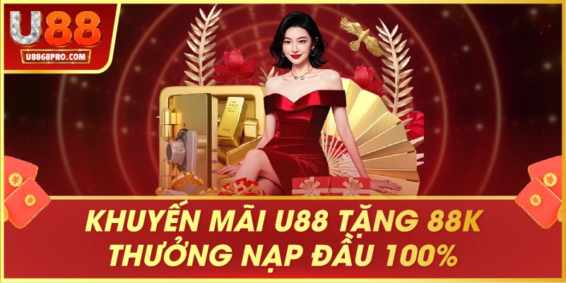 Khuyến mãi U88 tặng 88K thưởng nạp đầu 100%